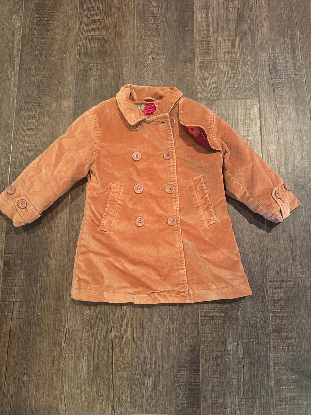 GAP Kids Double-Breasted Corduroy Pea Coat - Rust